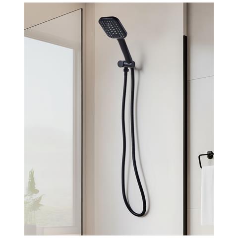 Kit Doccia Con Soffione E Flessibile Tingo 4 Funzioni Nero - Foto 1