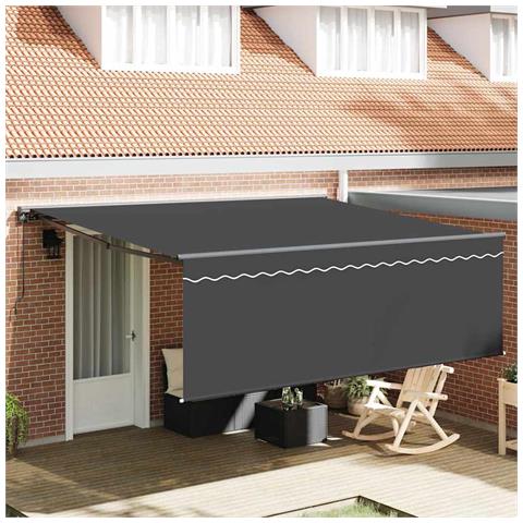 Tenda Retrattile Arancione e bianco 350x250 cm Tessuto - Foto 2