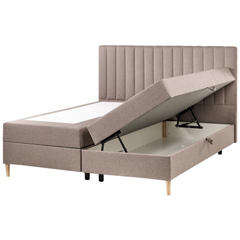 Divano Letto Con Contenitore Tessuto Officer 180 X 200 Cm Tortora - Foto 2
