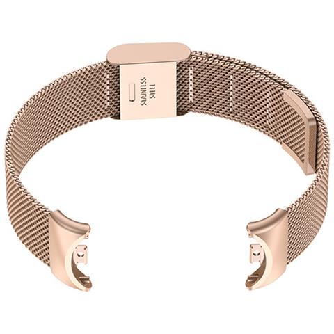 Cinturino In Metallo Compatibile Con Xiaomi Mi Band 8/9/10 - Chiusura In Stile Ufficiale Pinkgold - Foto 2