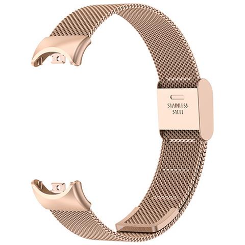 Cinturino In Metallo Compatibile Con Xiaomi Mi Band 8/9/10 - Chiusura In Stile Ufficiale Pinkgold - Foto 1