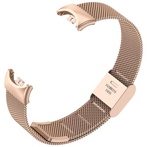 Cinturino In Metallo Compatibile Con Xiaomi Mi Band 8/9/10 - Chiusura In Stile Ufficiale Pinkgold - Foto 3
