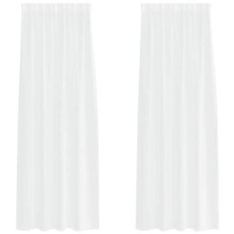 Tende con tende 2 pcs Bianco Poliestere - Foto 1