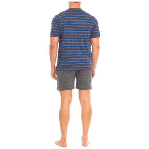 Pigiama Estivo Da Uomo In Cotone A Maniche Corte Kl30000 - Foto 3