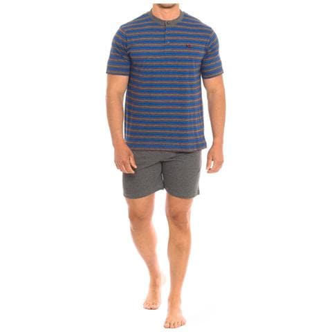 Pigiama Estivo Da Uomo In Cotone A Maniche Corte Kl30000 - Foto 1
