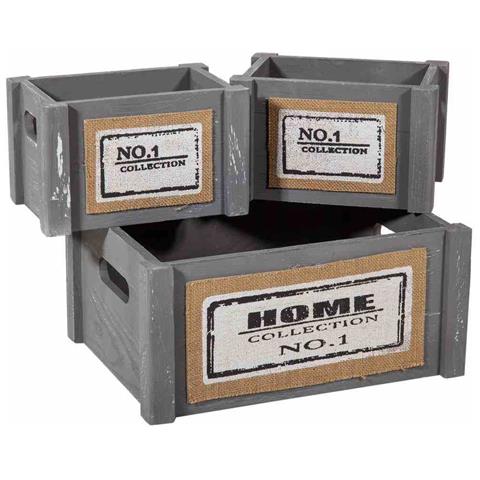 Set Armadio E 5 Cestini In Legno Grigio - Foto 2