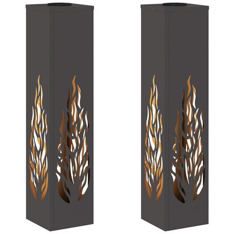 Faro LED solare per sentieri 2 pcs Nero - Foto 1