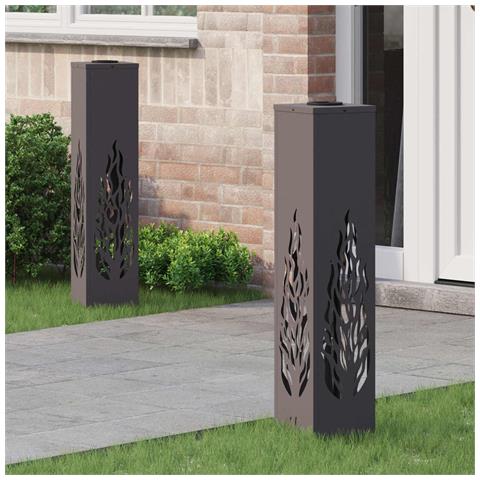 Faro LED solare per sentieri 2 pcs Nero - Foto 2