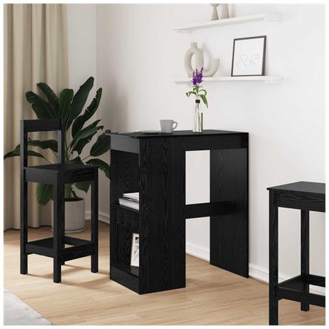 Tavolo da bar con lo scaffale Rovere Nero 90 x 47.5 x 103.5 cm - Foto 2