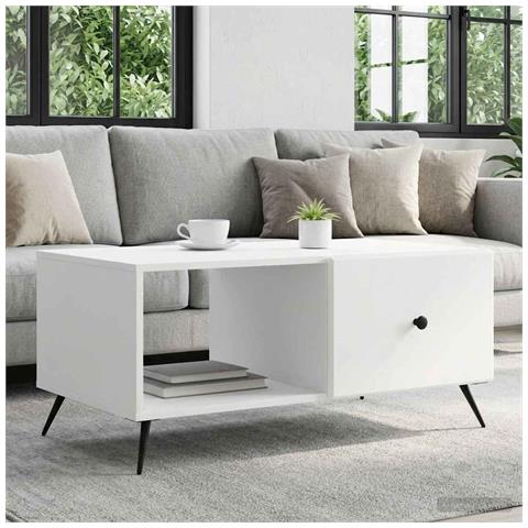 Tavolino da salotto Bianco 90 x 50 x 40 cm Legno ingegnerizzato - Foto 2