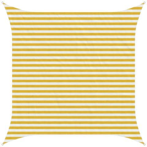 Telo Ombra Giallo e Bianco 3 x 3 m HDPE - Foto 1