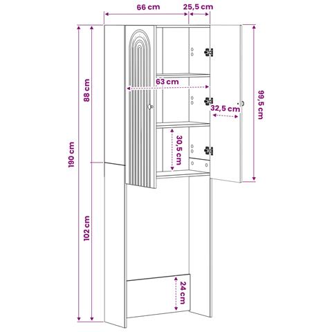 Mobile Bagno ALKMAAR Legno antico 66 x 25,5 x 190 cm - Foto 9