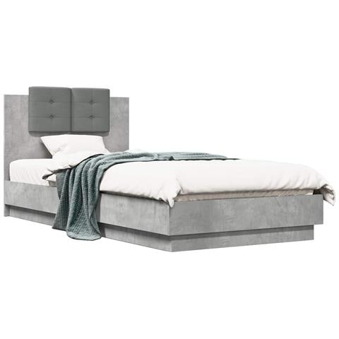 Struttura letto con testata Grigio Cemento 80 x 200 cm - Foto 1