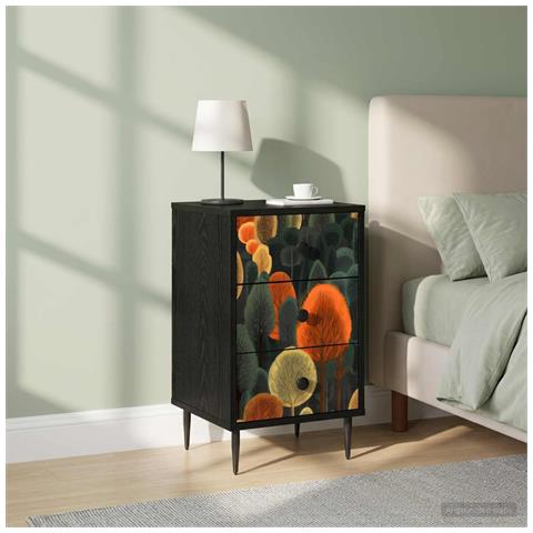 Armadio da Notte ZAANDAM 2 pz Rovere Nero 36 x 33 x 61 cm - Foto 2