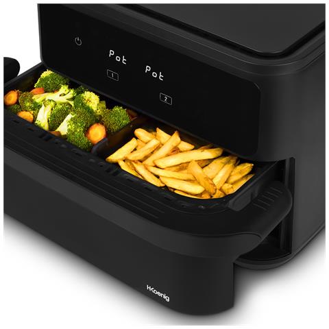 Friggitrice doppio cestello 2x3L, acciaio inox DFX600, 2 termostati,cestelli rimovibili e lavabili in lavastoviglie, filtro antiodore, 3600W - Foto 6