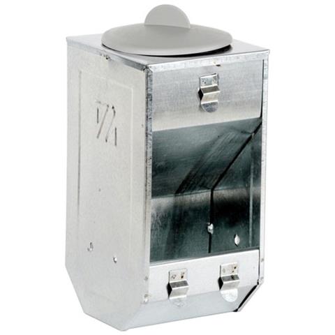 Mangiatoia a tramoggia per conigli 13x13xH24 cm in lamiera zincata - Foto 4