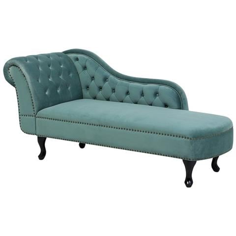 Chaise Longue Sinistra In Velluto Verde Menta Nimes - Foto 1