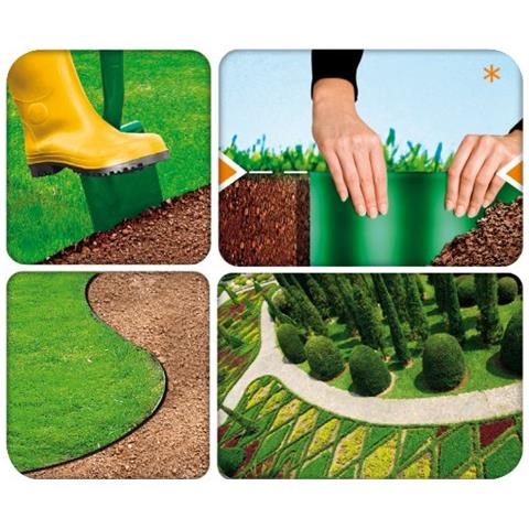 Flessibile Giardino Prato Erba Bordo 9m X 200 Mm Scuro Edger Verde Muro Di Confine Bordo - Foto 2