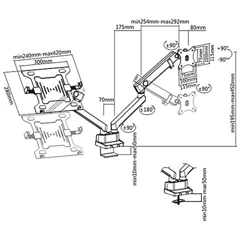 Supporto Da Tavolo Per Monitor E Laptop Mc-813 16kg - Foto 3