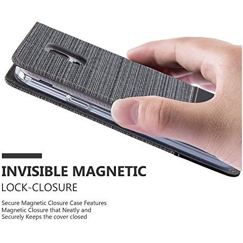 Custodia Compatibile Con Samsung Galaxy S5 / S5 Neo In Grigio Nero - Coperchio Protettiva Con Chiusura Magnetica, Funzione Stand E Tasca Per Le Carte - Foto 2