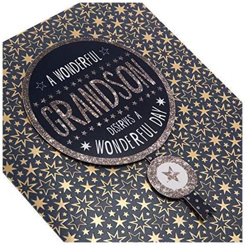 Compleanno Di Carte Per Grandson Da - Tag 3d E Oro Stelle Design - Foto 4