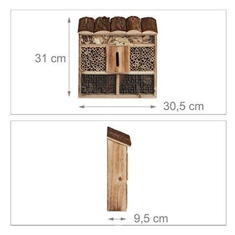 Hanging Insect Hotel Ape Casa Butterfly House Fiammato Legno Axlxp 31 X 305 X 95 Cm Marrone Naturale - Foto 2
