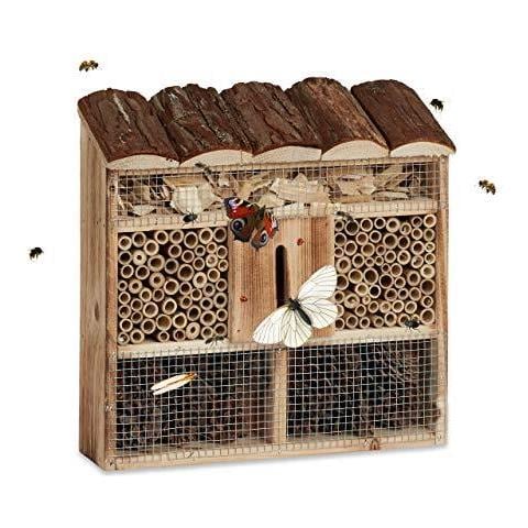 Hanging Insect Hotel Ape Casa Butterfly House Fiammato Legno Axlxp 31 X 305 X 95 Cm Marrone Naturale - Foto 1