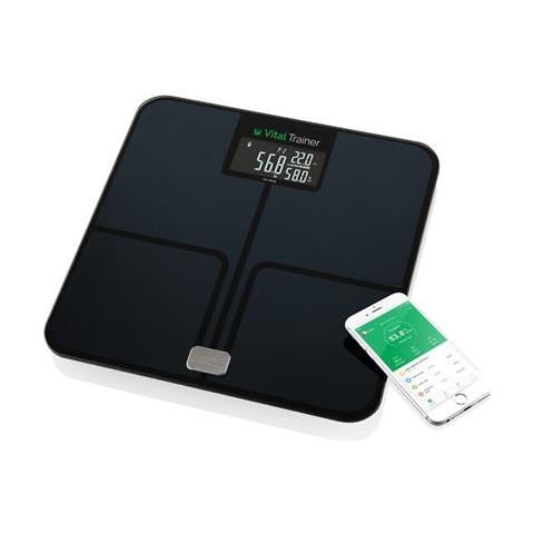 Smart Personal Scale Vital Trainer 778090000 Analizzatore Corporeo, Peso Massimo (capacità) 180 Kg, Precisione 100 G, Misurazione Dell'indice Di Massa Corporea (bmi), Nero - Foto 1