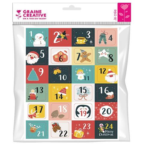24 Adesivi Numeri Per Il Calendario Dell'avvento - Foto 1
