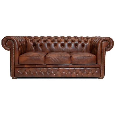 Divano First Class Pelle | 3 Posti | Cloudy Vecchio Marrone | 12 Anni Di Garanzia - Foto 1