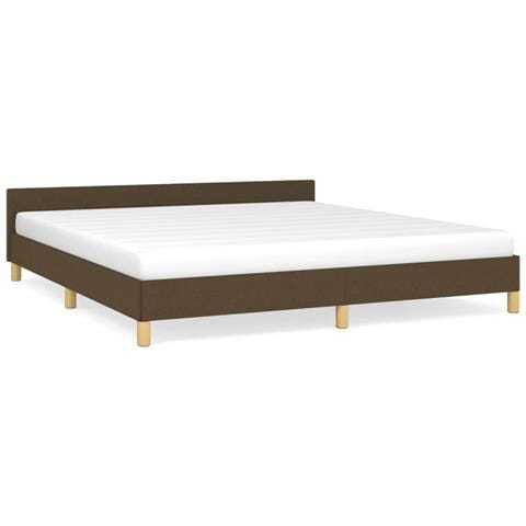 Giroletto senza Materasso Marrone Scuro 180x200 cm Tessuto - Foto 1
