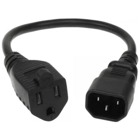 Cavo Adattore Di Alimentazione Nema5-15r Femmina To C14 Maschio Ups Us Plug - Foto 1