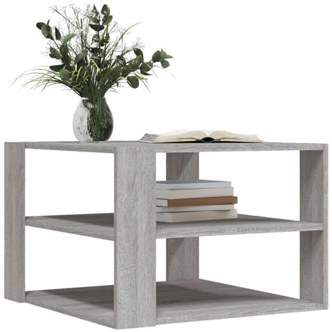 Tavolino Salotto Grigio Sonoma 59,5x59,5x40cm Legno Multistrato - Foto 3