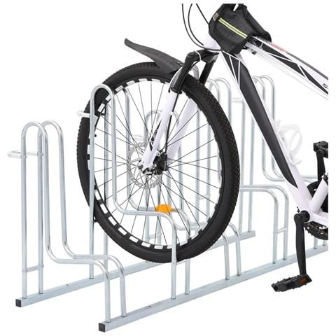 Supporto Per 5 Bici Da Pavimento Autoportante Acciaio Zincato - Foto 2