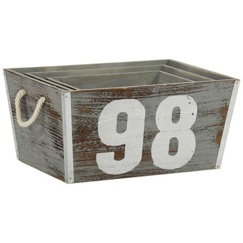 Cassette Decorative Da Interno Casa In Legno Di Paulownia Con Decorazione Numeri - Foto 1