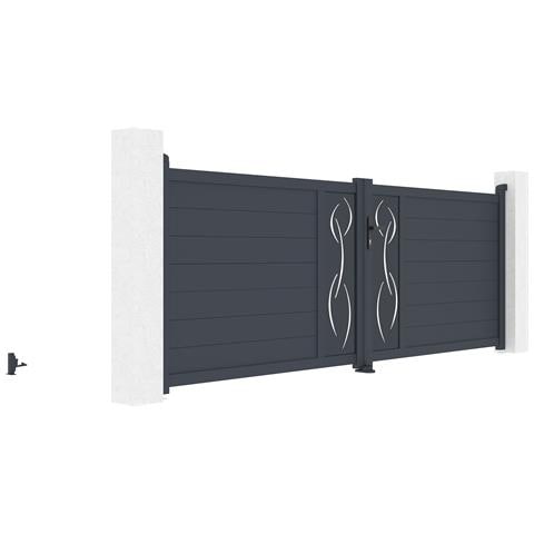 Cancello Battente 3,5m Life H. 120 Alluminio Grigio - Foto 2