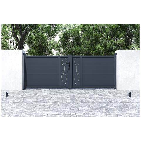 Cancello Battente 3,5m Life H. 120 Alluminio Grigio - Foto 8