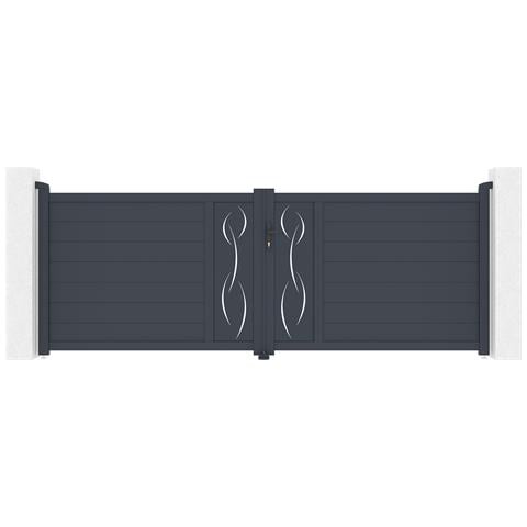 Cancello Battente 3,5m Life H. 120 Alluminio Grigio - Foto 1