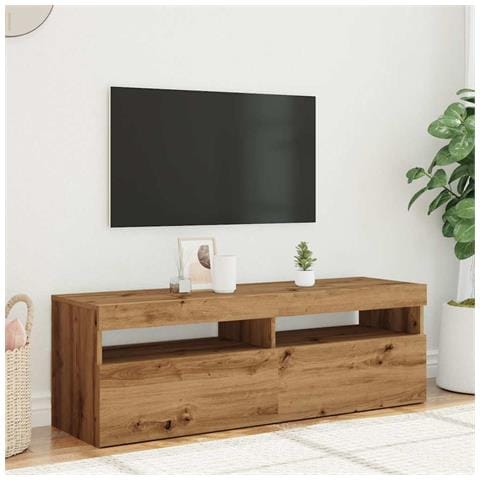 Mobile Porta TV con LED Artigianale 120x35x40 cm Multistrato - Foto 2
