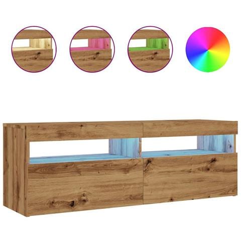 Mobile Porta TV con LED Artigianale 120x35x40 cm Multistrato - Foto 1