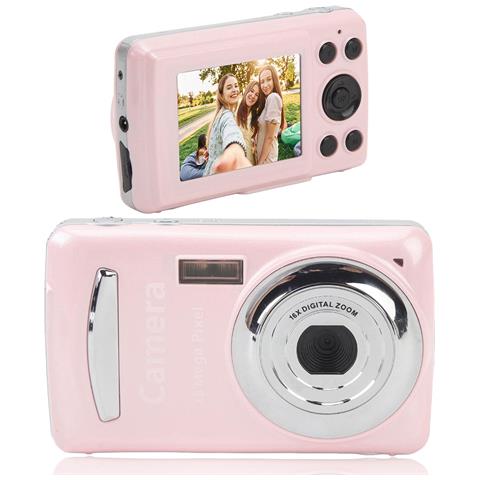 Fotocamera Digitale Compatta 1080p, 16 Mp Con Schermo Da 2,4 Pollici - 32 Gb Pink - Foto 9