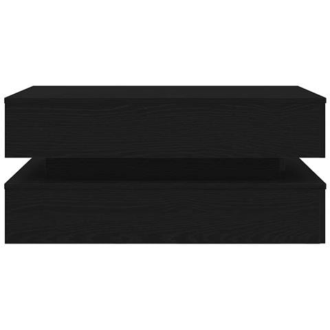 Tavolino da Soggiorno con Luci LED Rovere Nero 90x50x40 cm - Foto 9