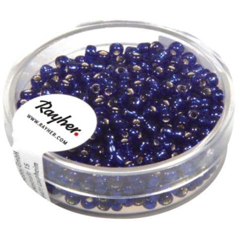 17gr Perline Di Vetro Per Semi - Bordo Argentato E Colore Blu Scuro Esterno - 2,6mm - Foto 1