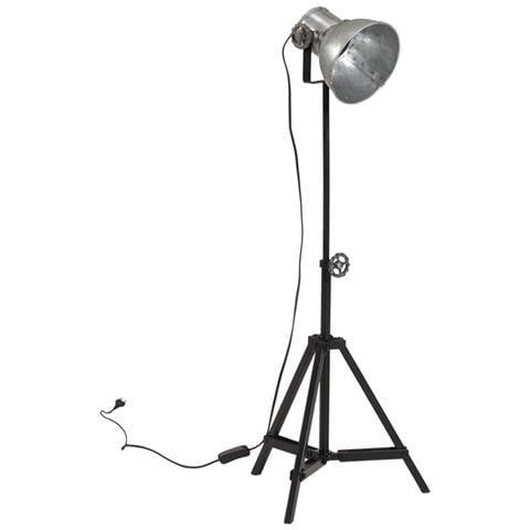 Lampada Da Terra 25 W Argento Vintage 35x35x65/95 Cm E27 - Foto 2