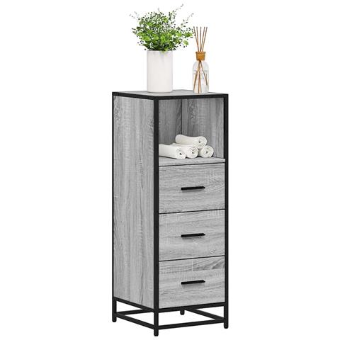 Armadietto Bagno Grigio Sonoma 35x37,5x100 Cm Legno Multistrato - Foto 1