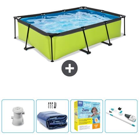 Piscina Fuori Terra - Rettangolo - 300x200x65 Cm - Groen - Include Accessori Coordinati Cb12 - Foto 1