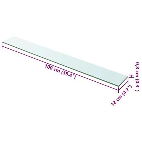 Mensole In Vetro Trasparente 2 Pz 100x12 Cm - Foto 4