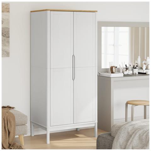 Lusso Casadino -  Armadio Floro Bianco 77x53x171 Cm In Legno Massello Di Pino - Foto 8