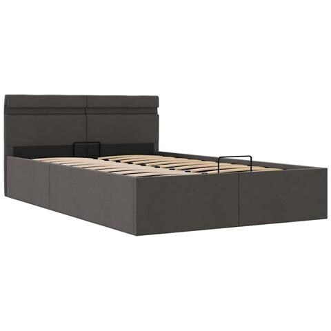 Lusso Casadino -  Giroletto Con Contenitore E Led Grigio Scuro Tessuto 140x200 Cm - Foto 2