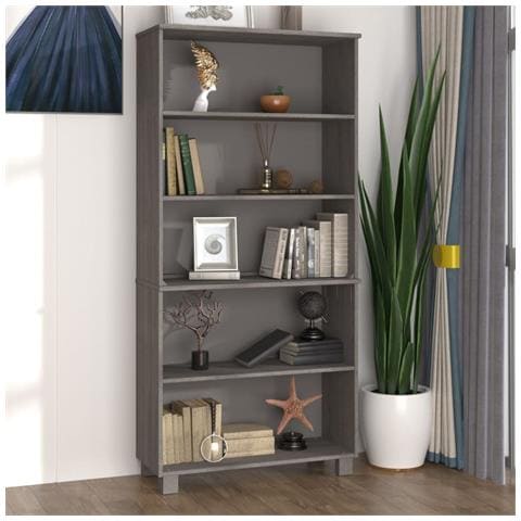 Credenza Hamar In Legno Massello Di Pino Grigio Chiaro - Foto 7